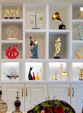 电视酒柜装饰品摆件轻奢高档家居高级感办L公室客厅高端大气上档