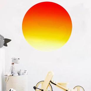 经典 饰贴纸客厅玄关墙上自贴画防水自贴纸P351 红太阳夕阳红家居装