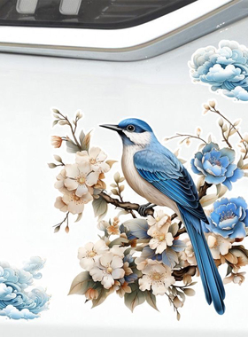 国风花鸟图划痕遮挡遮盖贴车身玻璃汽车个性车贴创意装饰贴纸P260
