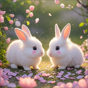 可爱小兔子萌萌哒装饰墙贴冰箱卧室门室内装饰贴墙壁划痕遮丑贴