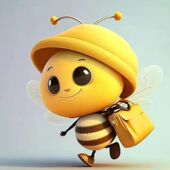 爆款 超萌可爱小蜜蜂防水防晒冰箱贴墙贴车贴行李箱贴纸贴画P274