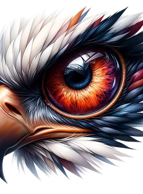 猛禽鹰眼酷炫贴纸彩色真图案浴室自贴大张室内厨房卧室墙贴P307