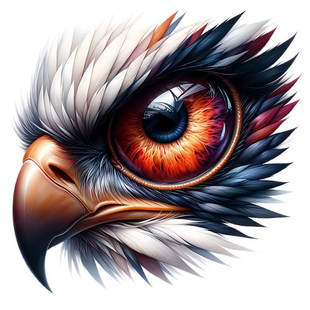 猛禽鹰眼酷炫贴纸彩色真图案浴室自贴大张室内厨房卧室墙贴P307