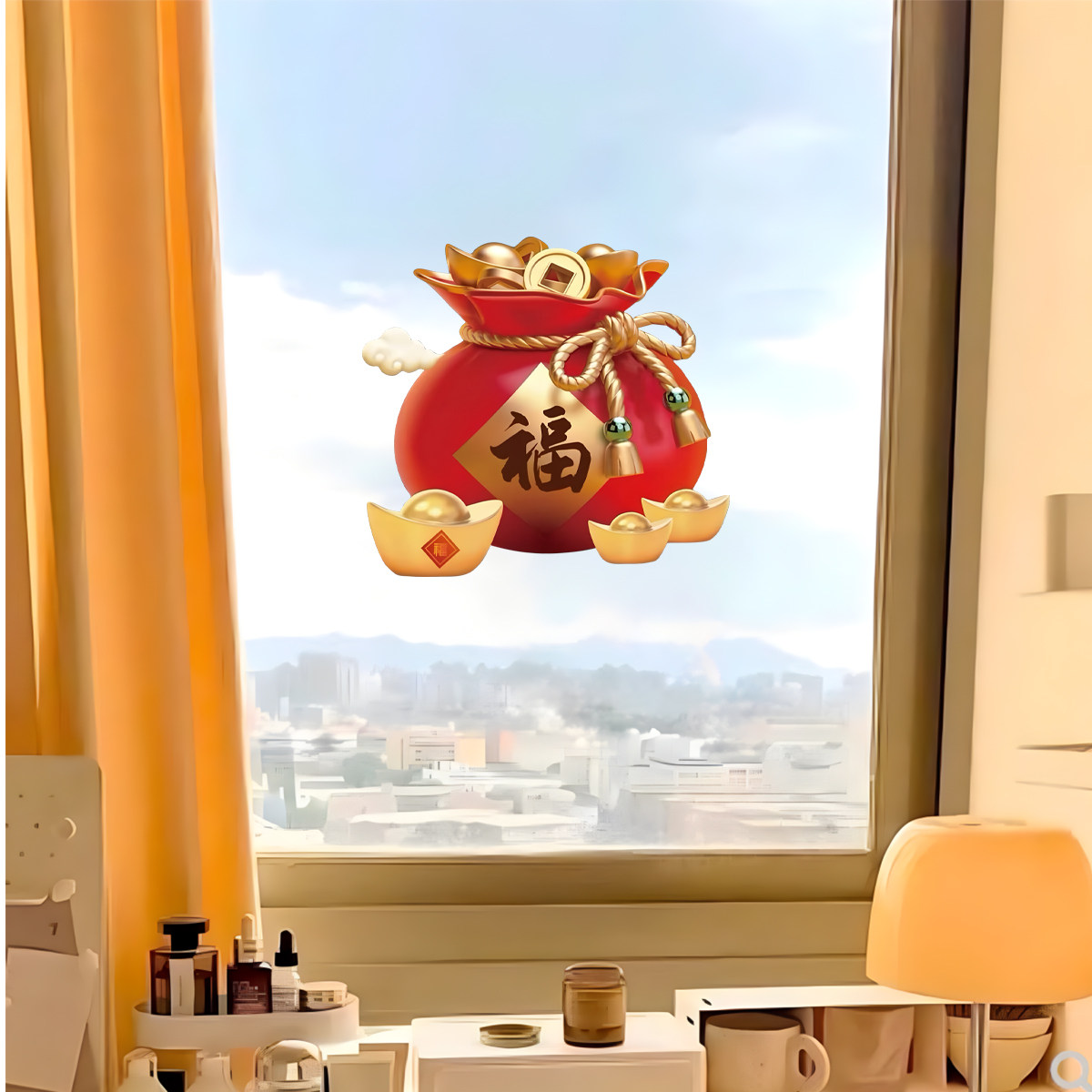 2026马年新年门窗福袋喜庆迎新年家居装饰自粘贴画橱柜装饰贴L251,节庆用品/礼品,福字/窗花/窗贴,淘宝优惠券,粉丝福利购,淘宝优惠卷