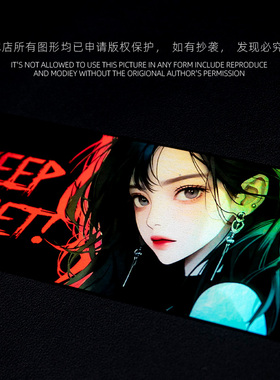 动漫车贴镭射JDM二次元少女电动摩托车电脑机箱装饰痛车贴P245