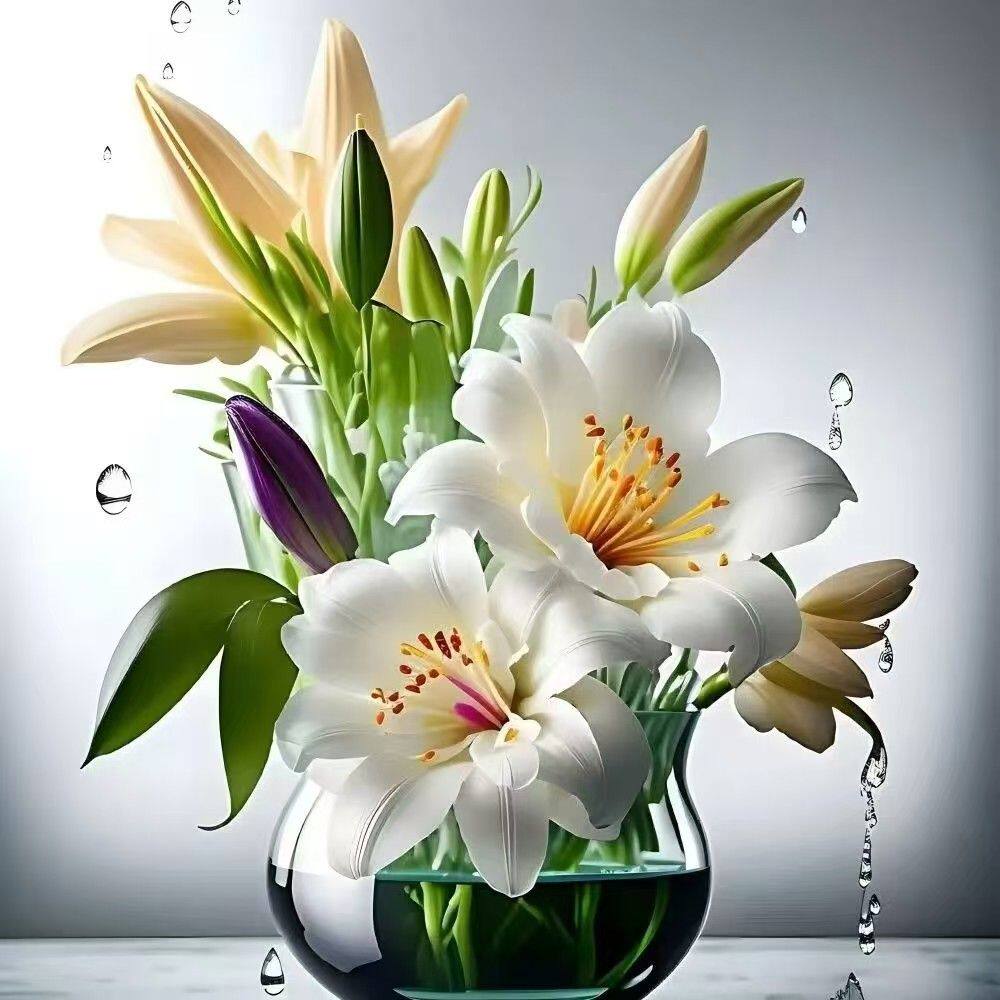 系浪漫百合花贴画可贴客厅墙上可贴卧室床头可贴书房装饰自粘P268,家居饰品,软装墙贴,淘宝优惠券,粉丝福利购,淘宝优惠卷