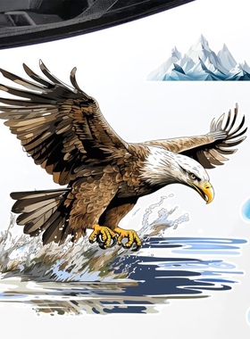 捕食老鹰创意划痕遮挡防水车贴电动车装饰汽车贴纸P120