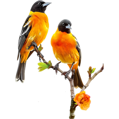 两个黄鹂鸟装饰贴纸间墙面遮瑕贴