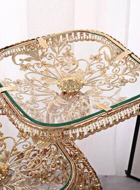 欧美时尚轻奢方形水果钢化店玻璃多层水果盘盘酒家HUM通居用果盘