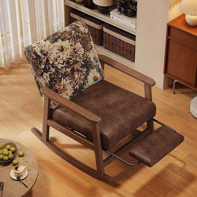 实木摇椅沙发椅摇摇家阳用人躺椅椅子懒沙发客厅休闲台椅00单人休