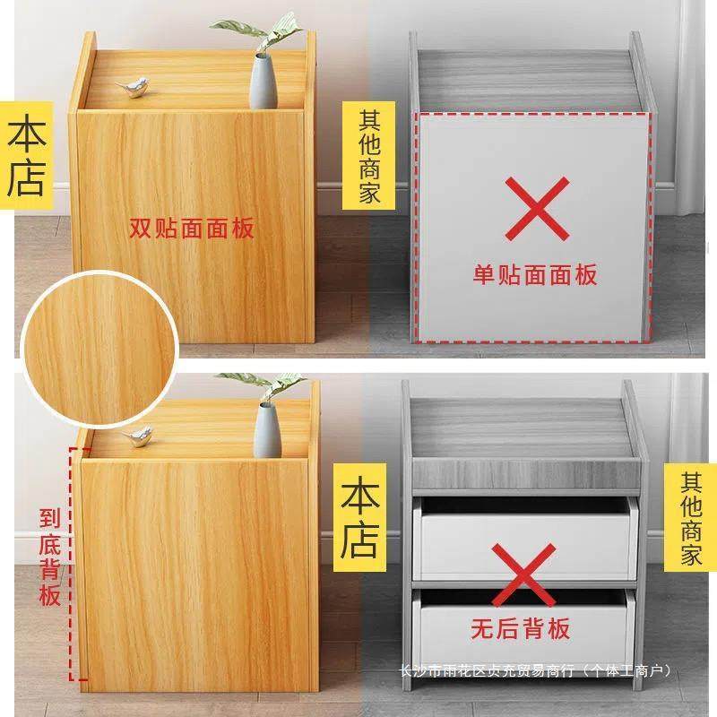 床头简柜简约代易家用床边收纳柜迷你现储物柜室小型卧带CDSS锁小