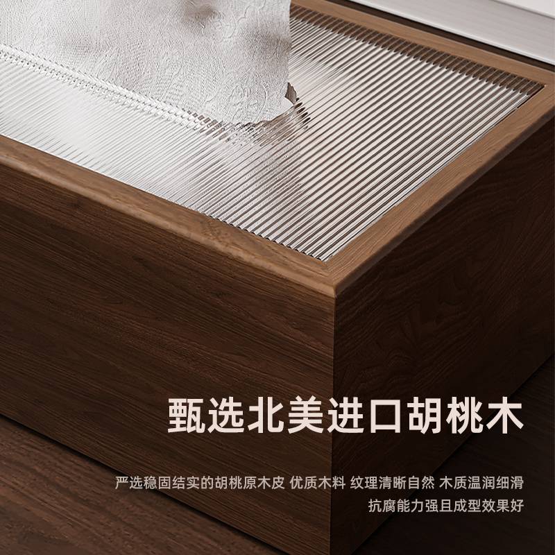 纸餐巾高档轻奢新款桌面收纳客厅茶几饭店盒酒店家用抽木质纸巾盒