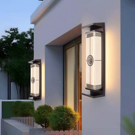 LED太阳能壁灯户室外庭院灯别墅大门两侧露柱灯外001阳台台防壁水