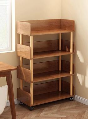 SZE可移动落置物架地货客厅靠墙一体书架约家用带轮储物架多层小