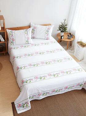 棉夏帆8布春床单单件简约粗人布1.床单双OKU床单