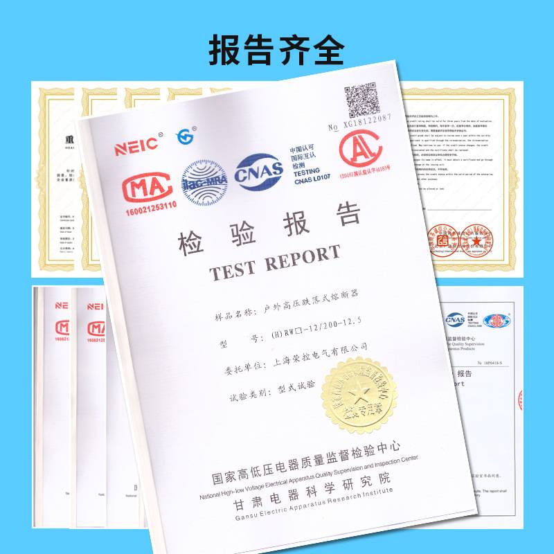 10KV (H)RW12-15F/100A200A陶瓷令克保险管户外高压跌落式熔断器