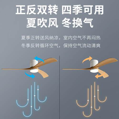 卧餐厅灯风一体电简扇859吊灯家用现代约智室能风扇吊灯扇吸顶风