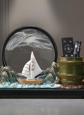 乘沙风707酒破浪流沙视画解压帆船摆件客厅轻奢高档漏电柜柜家居