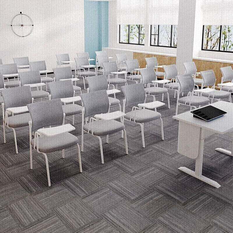 会议椅带写字板带桌板椅子会议室桌椅一体凳子可叠落办公椅可叠放