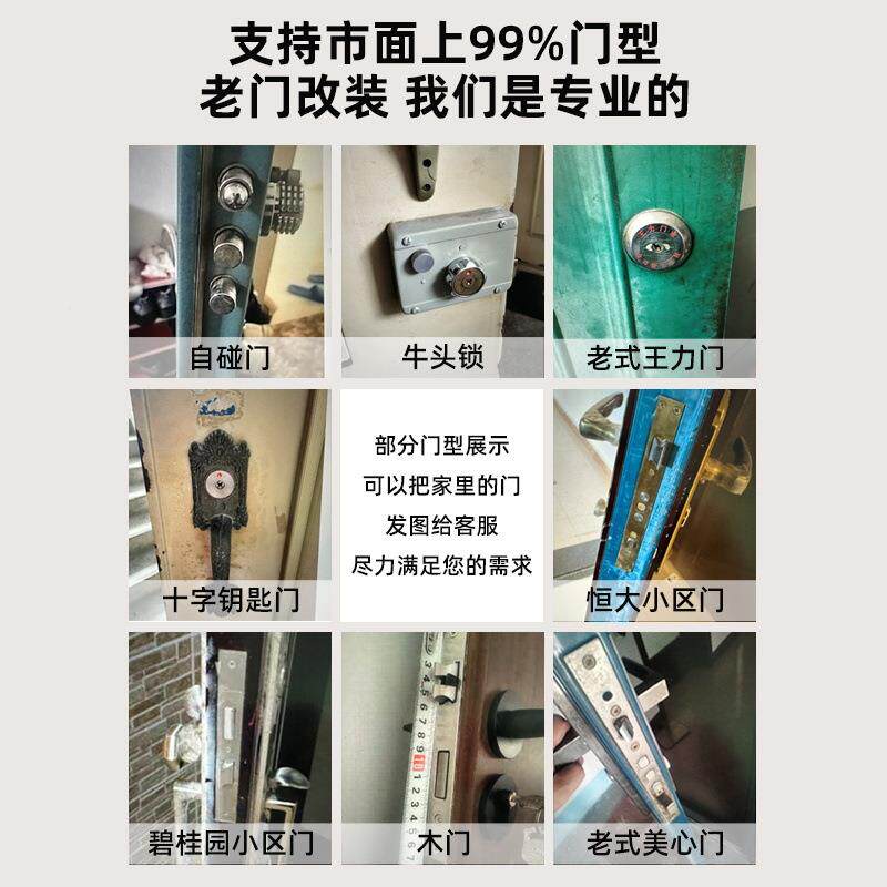 老A10式防盗密门大铁门盼盼牛锁改智锁指纹能锁码锁头电子锁智能