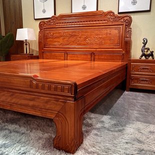 实木雕花大床1.5m中式格木仿古1.8米双人复古古典2米主卧原木婚床