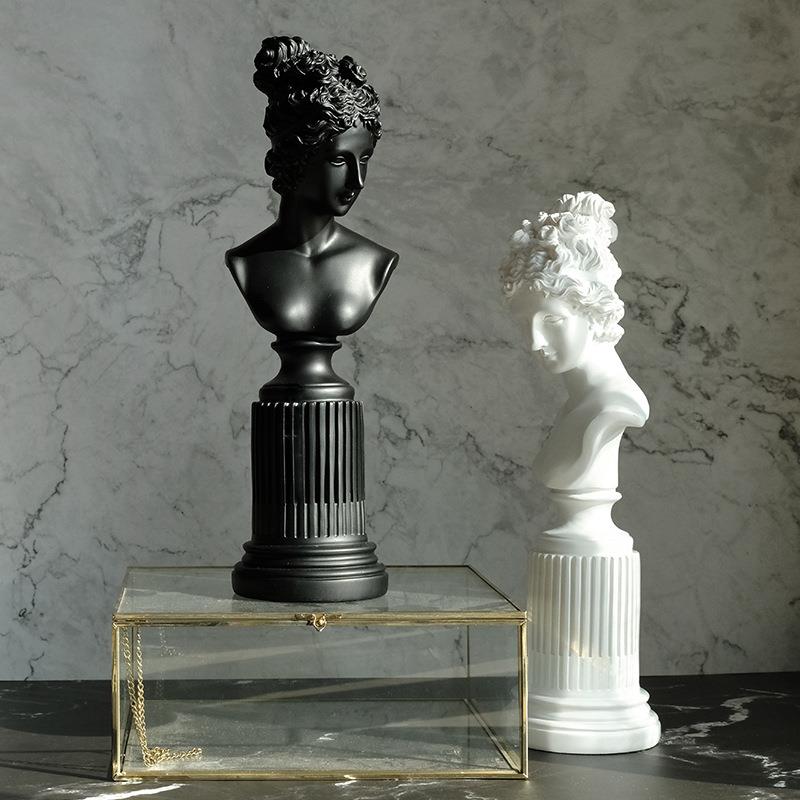 北欧维纳斯树脂头像酒柜小摆件雕塑艺术品创意人物办公桌上装饰物