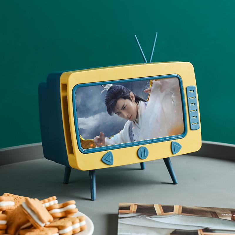 DIY电视机纸巾盒客厅厨房抽纸盒多功能手机支架塑料架收纳盒