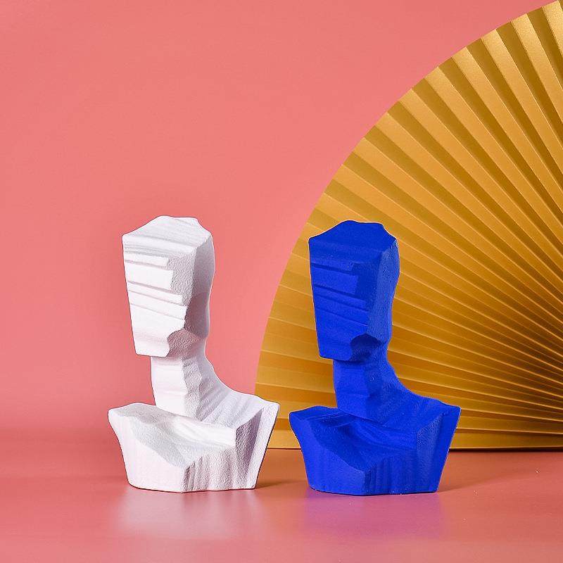 克莱茵蓝人物陶瓷摆件客厅插花简约家居装饰样板间售楼部软装雕刻,橡塑材料及制品,工业陶瓷,淘宝优惠券,粉丝福利购,淘宝优惠卷