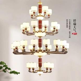 别墅装 风格 修大气客厅主灯锌合金工程大吊灯 吊灯仿红木中式 新中式