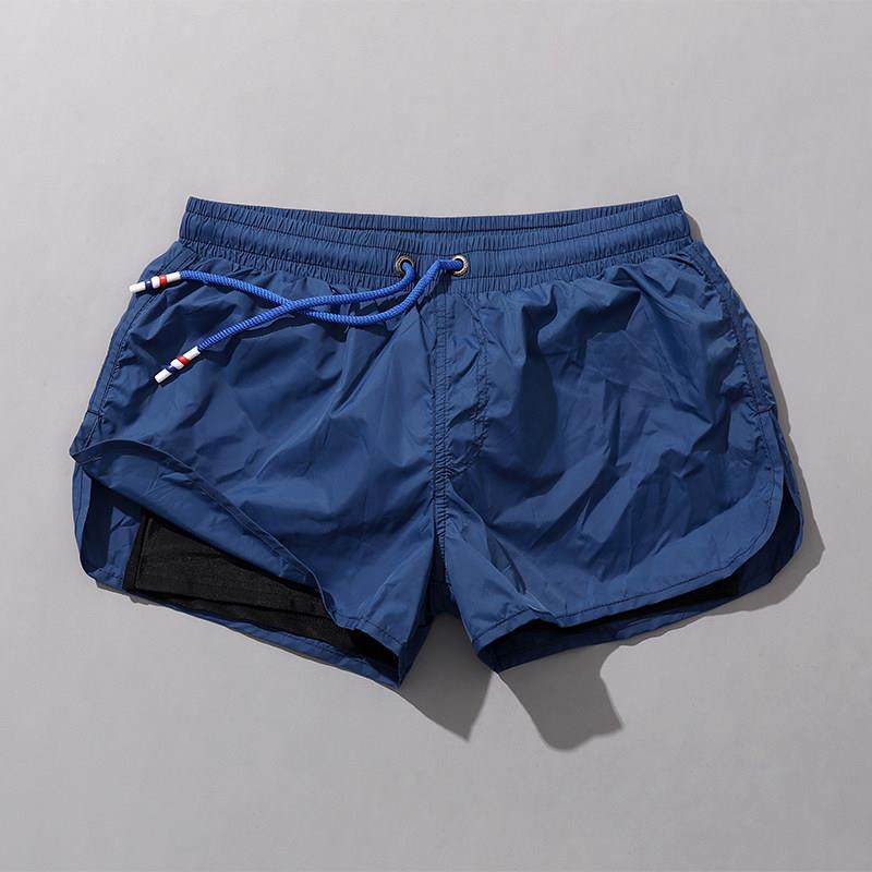 泳裤男士防尴尬双层平角裤护垫可拆卸两穿运动休闲海边度假沙滩裤