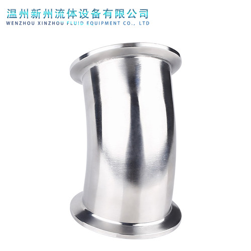 304不锈钢45度快装弯头卫生级卡箍式快速活接连接弯管卡盘接头63