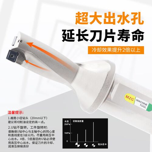 数控U钻刀杆刀柄车床用SP暴力钻加工中心平底深孔喷水钻快速钻头