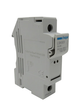 hager海格熔断器座保险丝座 熔芯底座 1P单级 LSN501 适配10*38mm