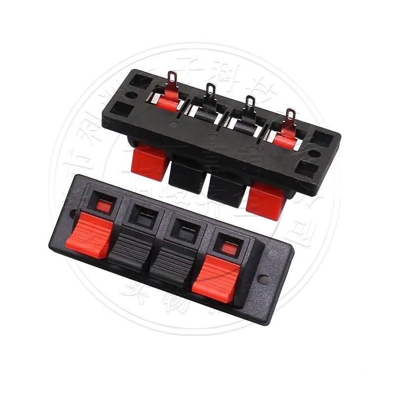 WP4-10线夹 4位音箱接线柱单排4P弹簧接线座四脚直插测试夹