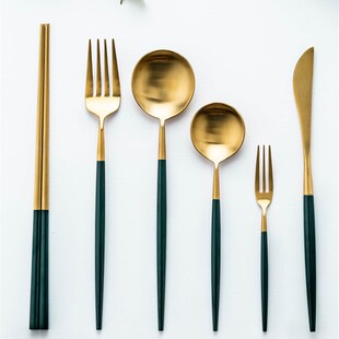 新疆包邮 黛绿 欧式304不锈钢刀叉勺子甜品勺家用西餐具牛排刀叉