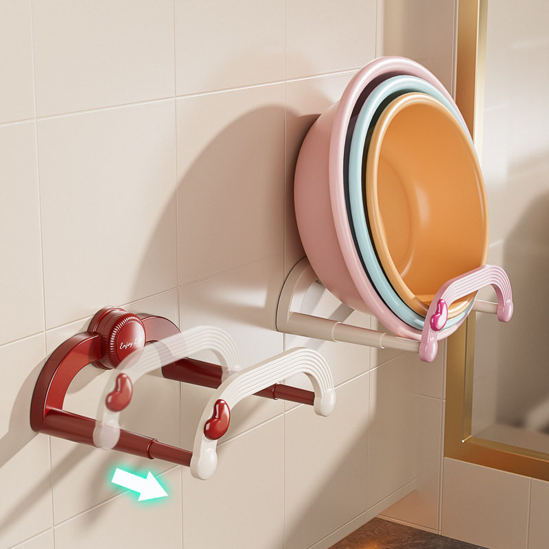 【下单立减50】吸盘奶油伸缩脸盆架壁挂免打孔浴室置物架厕所ZZ,家庭/个人清洁工具,脸盆架,淘宝优惠券,粉丝福利购,淘宝优惠卷