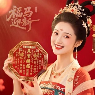 【下单立减50】天官赐福麒麟款八边形门贴入户门贴金属门牌贴YH