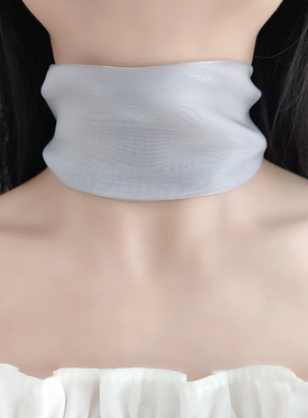 宽边颈带纯色百搭k遮颈纹脖子饰品挡疤痕颈部装饰脖链护脖颈饰脖