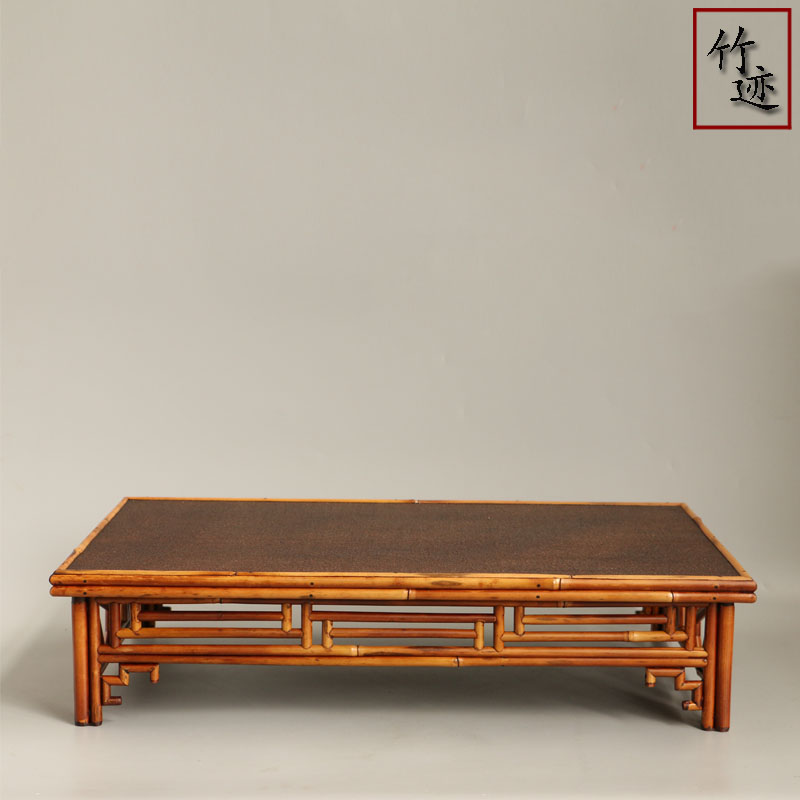 老风眼竹古法榫卯结构大漆v作色茶道摆件案几茶几小茶桌竹制茶具