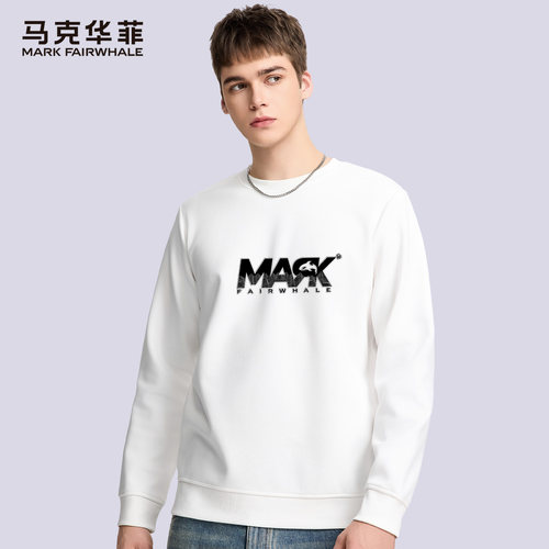 马克华菲休闲圆领长袖T恤男士潮