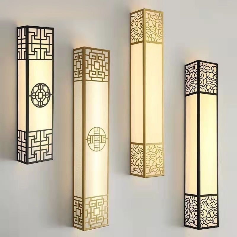 长条长壁灯客厅新中式酒店大堂长方F形背景墙门柱柱子过道卧室壁