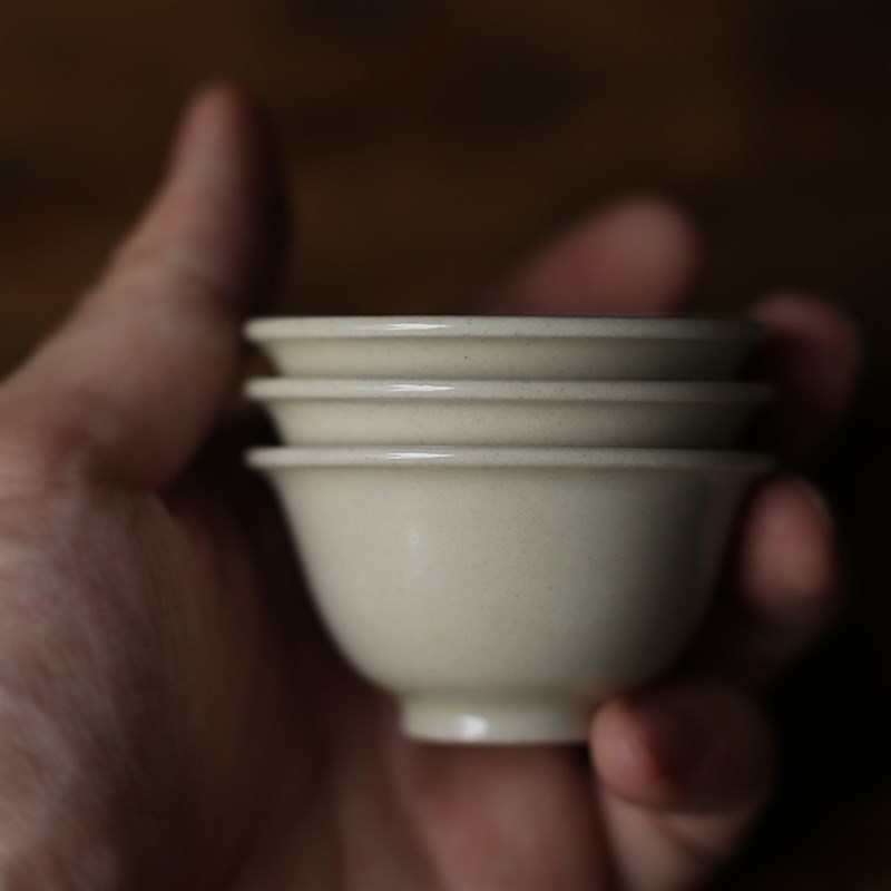 草木灰釉 潮州工夫茶杯品茗杯 手工功夫茶M专用茶杯小杯 小容量