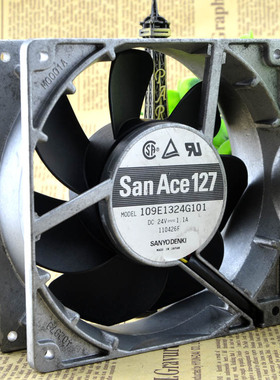 原装山洋109E1324G101 DC:24V 1.1A 三线12.7厘米全铝框散热风扇