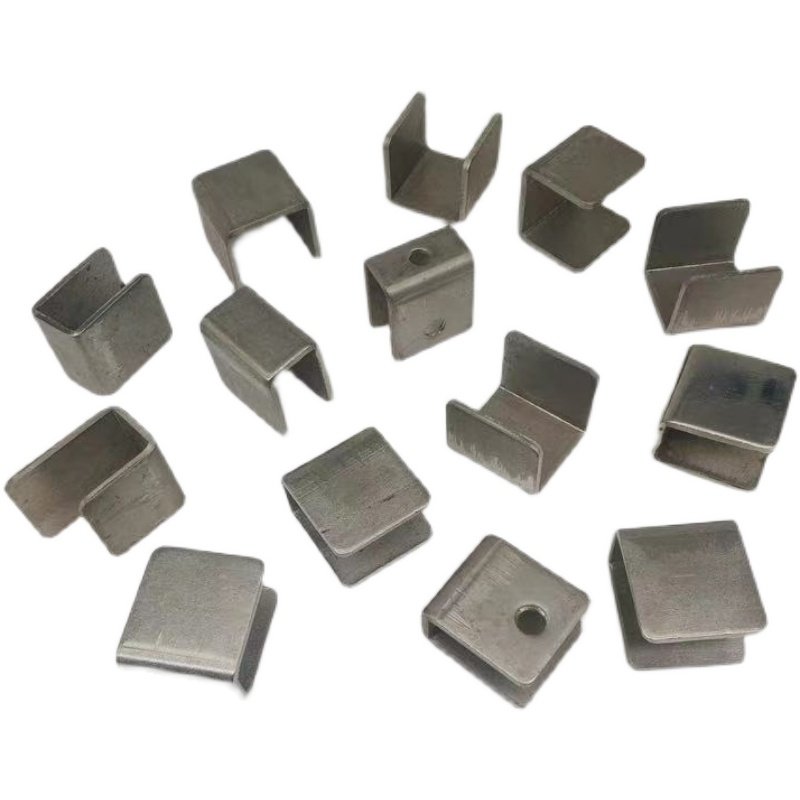 不锈钢加厚U形方槽管夹方管卡头展示架货架配件U型夹管卡托连接件