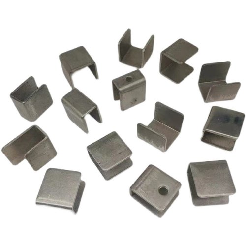 不锈钢加厚U形方槽管夹方管卡头展示架货架配件U型夹管卡托连接件