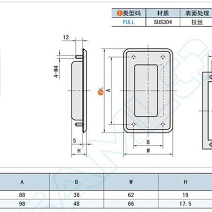 不锈钢嵌入式拉手 PULL-109 PULL-116 把手