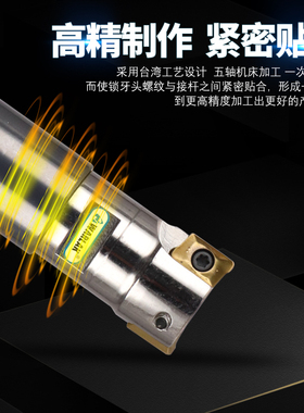 两件式特固克AXMT0903刀片锁牙式铣刀头TE90A09直角抗震螺纹刀头
