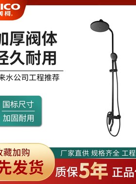 正品埃美柯黑色加压增压花洒喷头套装高压淋浴器大出水顶喷YG620F