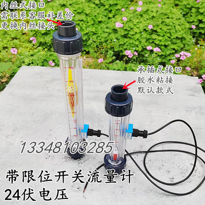 塑料报警24V上下限位开关UPVC管道流量计 磁性浮子信号转子流量计