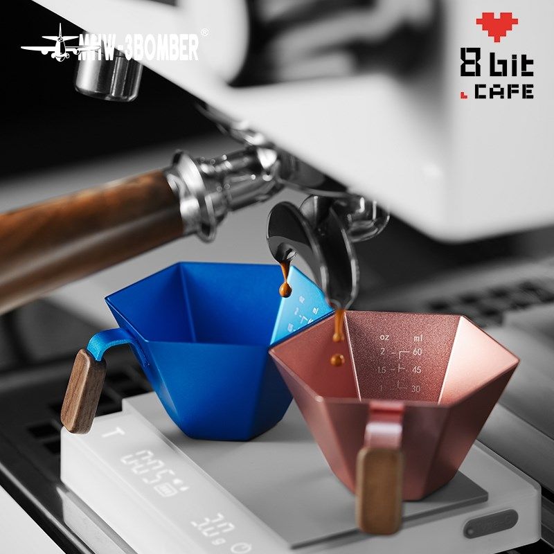 MHW-3BOMBER轰炸机棱镜量杯咖啡萃取杯 双刻度浓缩咖啡量杯铝合金